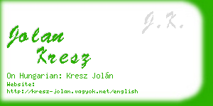 jolan kresz business card